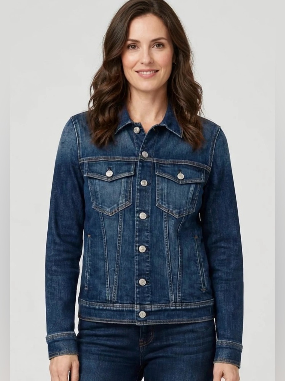 7 For All Mankind NWT Dark Wash Stretch Denim Jean Jacket M